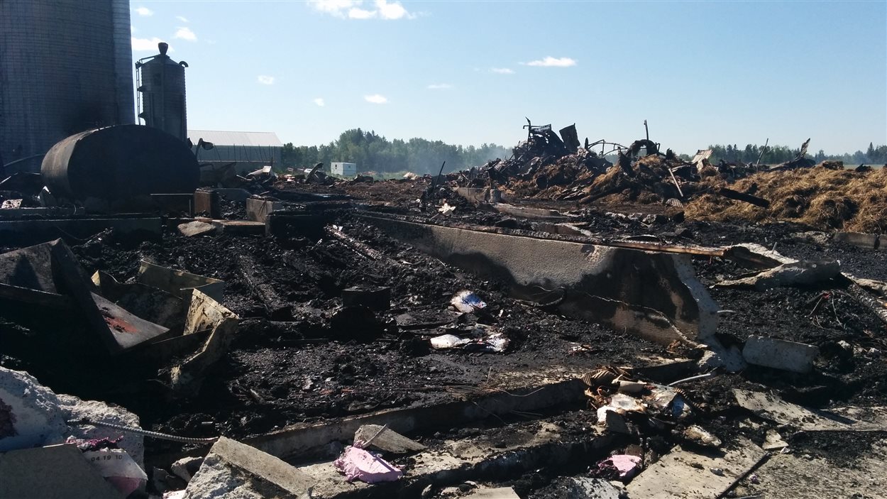 Incendie d'une ferme du rang Nord, à Normandin