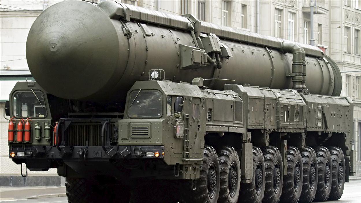 Armement nucléaire lors d'une parade militaire à Moscou en 2005.