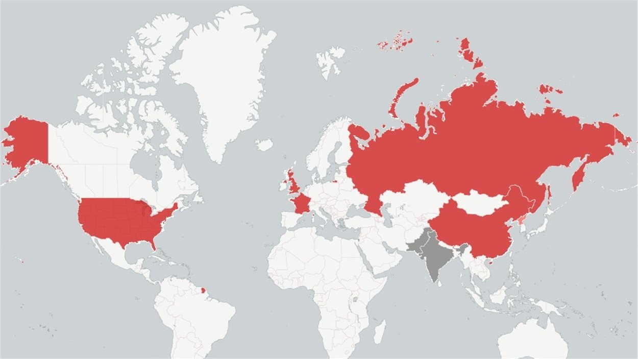 Pays Qui Ont La Bombe Atomique 70 ans après Hiroshima, quels pays possèdent l'arme nucléaire? La réponse  en carte | Les cartes week-end | Radio-Canada.ca