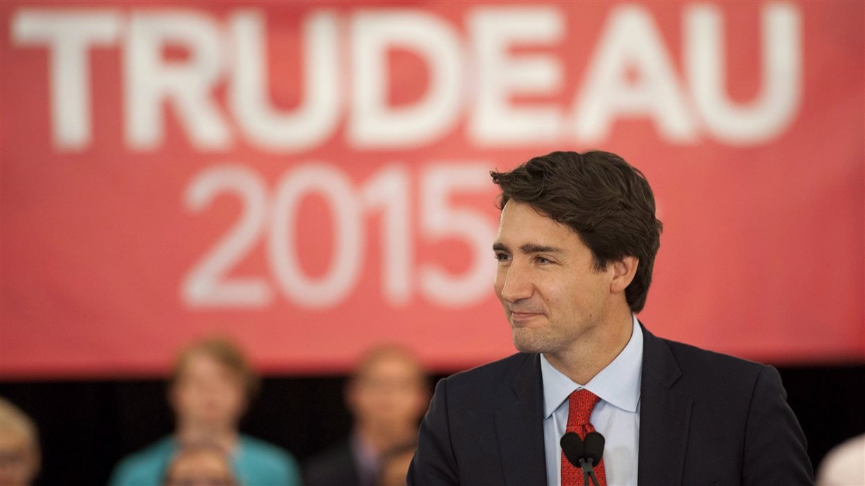 Le chef du PLC, Justin Trudeau, le 13 août 2015 à Saskatoon