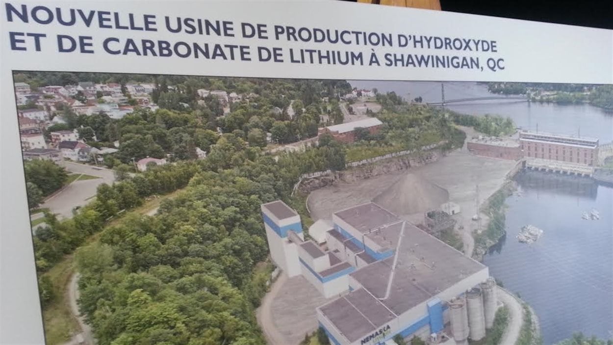 Le projet d'usine de production d'hydroxyde et de carbonate de lithium à Shawinigan
