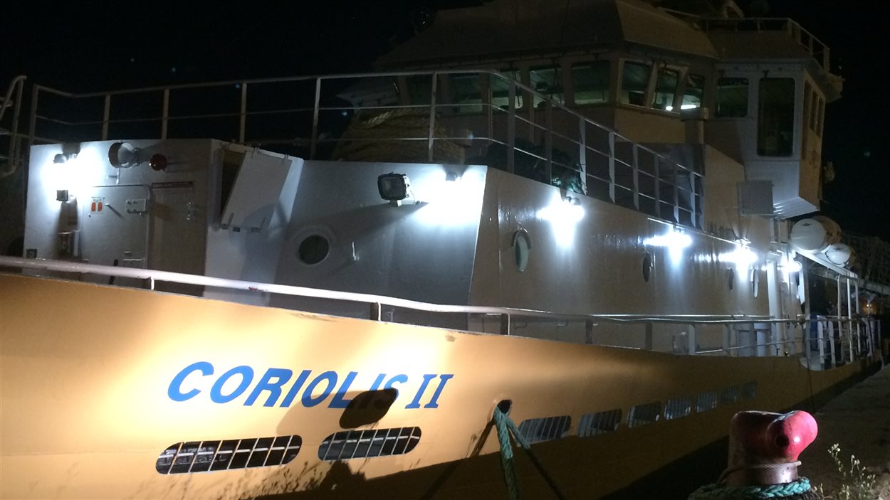 Le navire de recherche de l'UQAR, le Coriolis II, au port de Québec