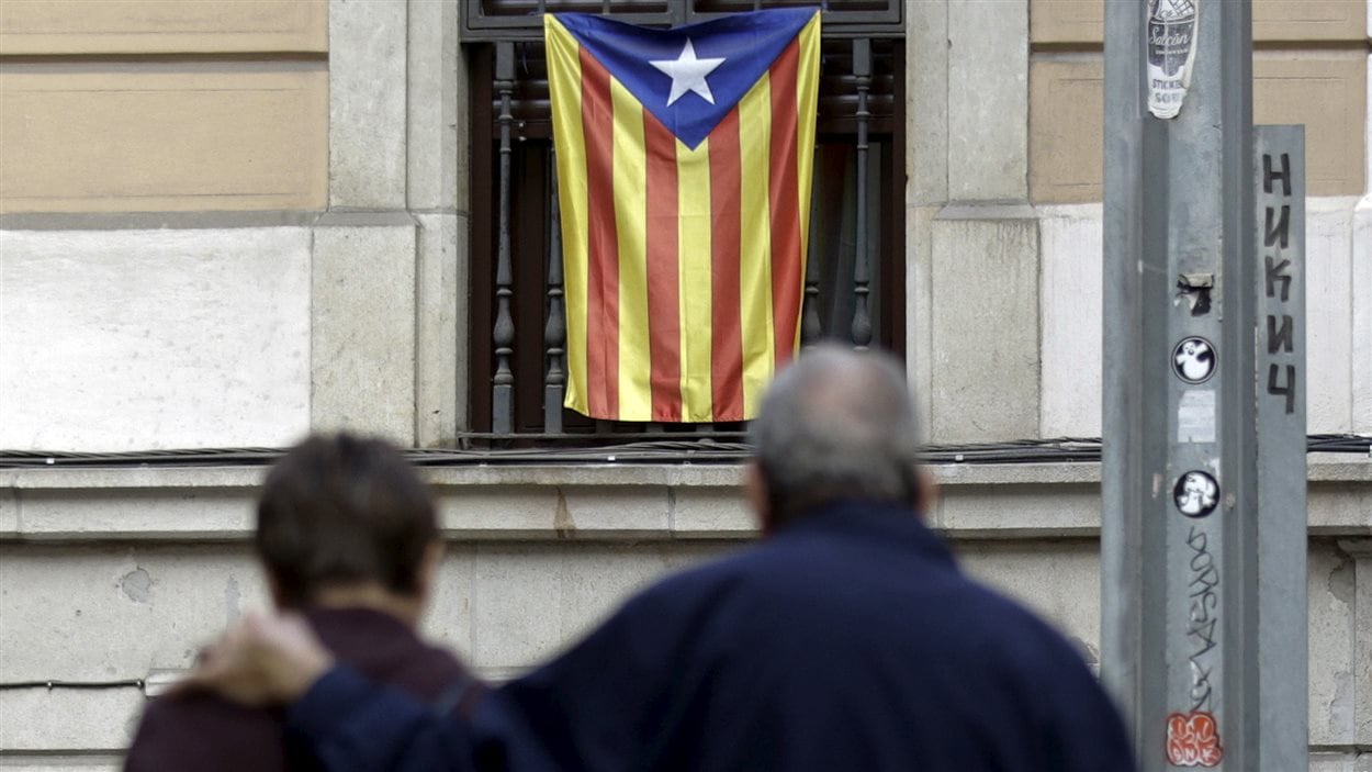 Un drapeau catalan à Barcelone