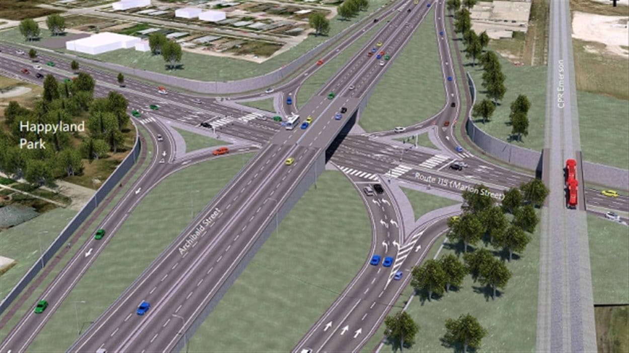 Le plan actuel de la Ville de Winnipeg pour la réfection de l'intersection des rues Marion et Archibald nécessite l'expropriation ainsi que la démolition de plus de 140 propriétés et commerces figurant sur le tracé, y compris un temple sikh et un parc.