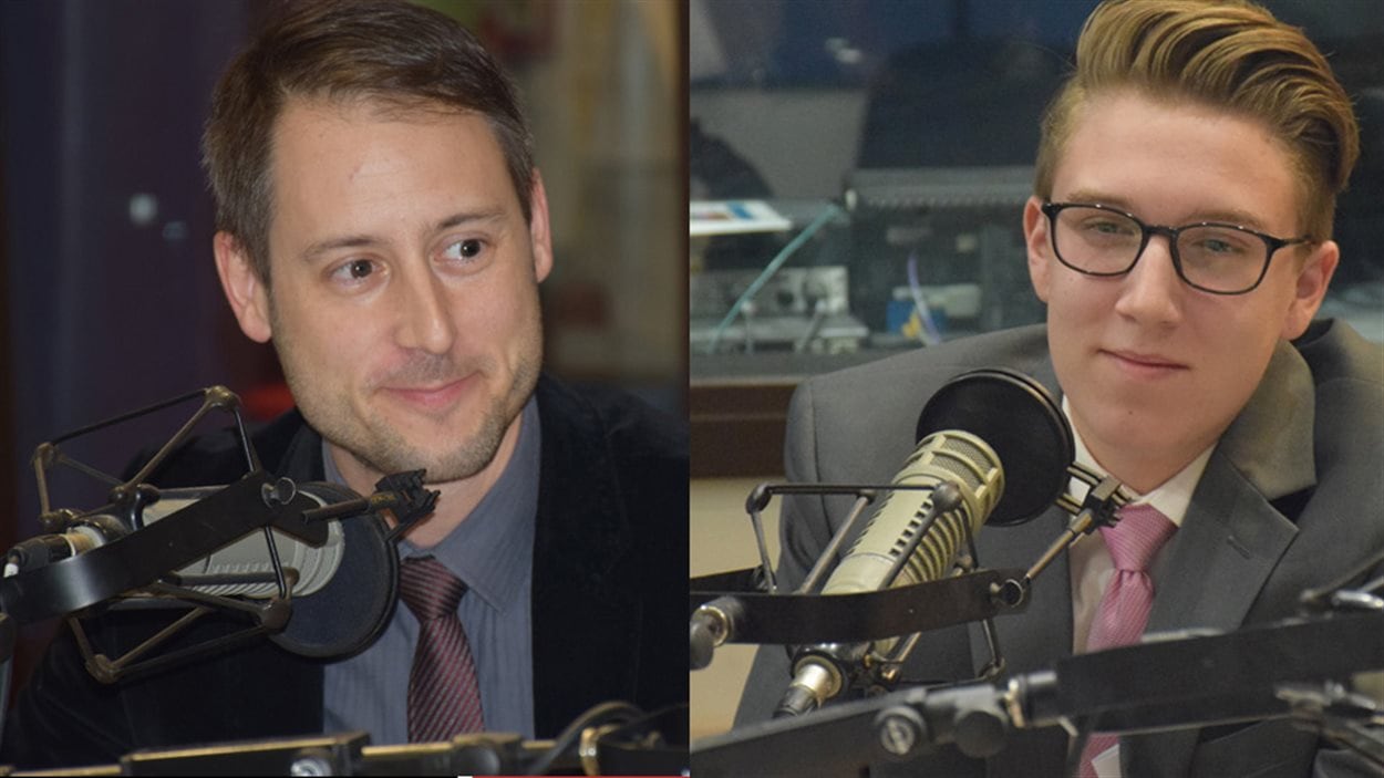 Étienne Camirand, enseignant à l’École secondaire publique Gisèle-Lalonde à Ottawa et Cédric Robinson, élève de 12e année