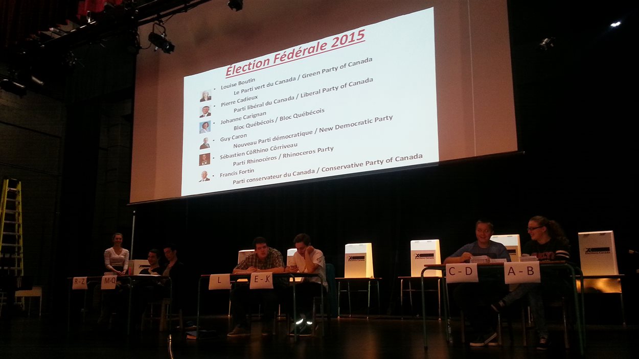 De jeunes scrutateurs attendent le prochain groupe d'étudiants