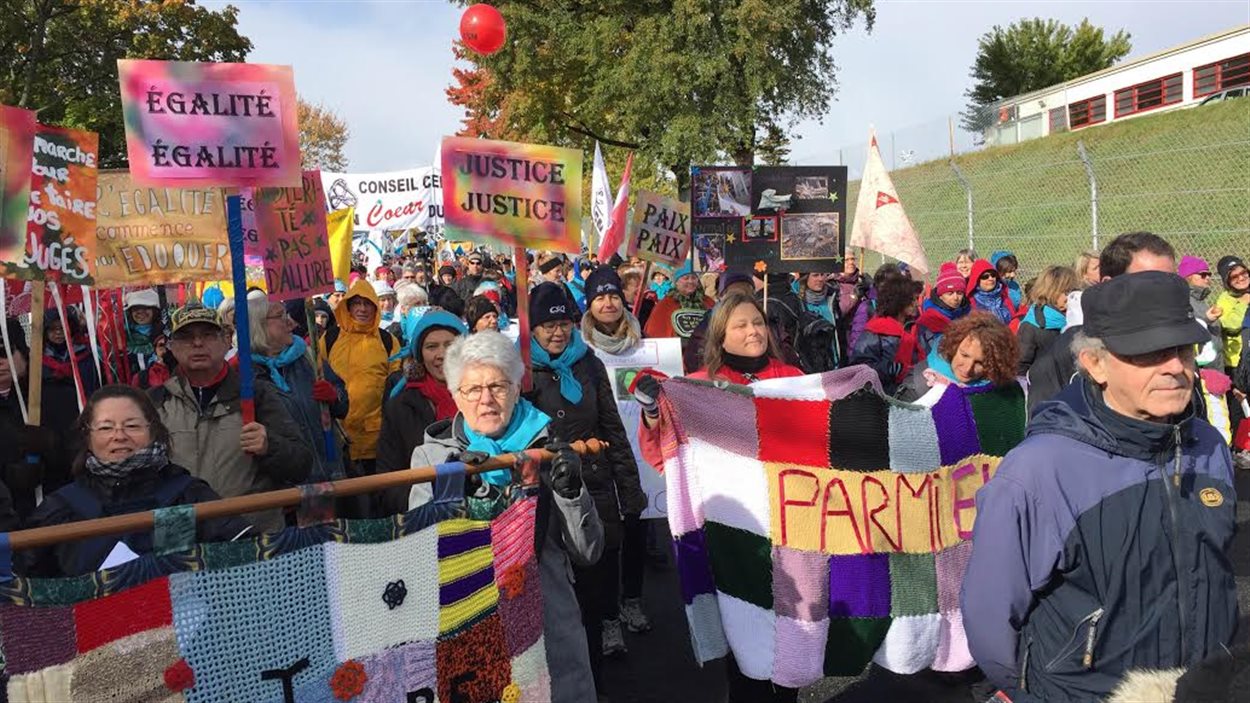 La 4e marche mondiale des femmes tenue au Québec a eu lieu à Trois-Rivières