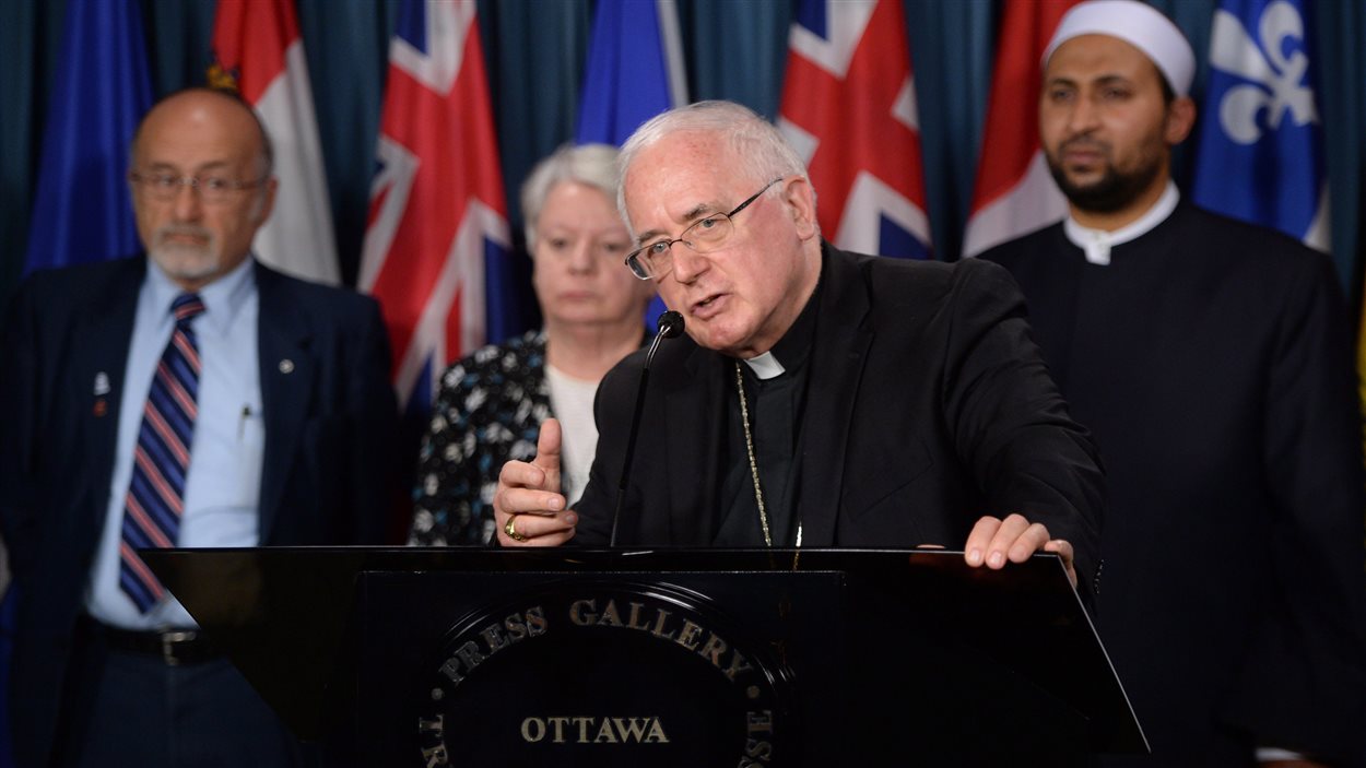 L'archevêque d'Ottawa, Terrence Prendergast, lors de son allocution, le jeudi 29 octobre 2015
