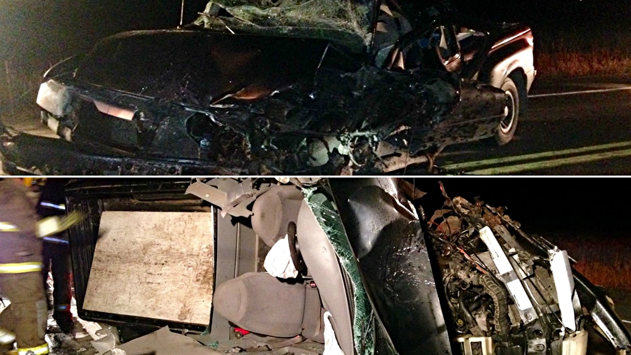 Pontiac des blessés et beaucoup de tôle froissée à cause d’un pneu de