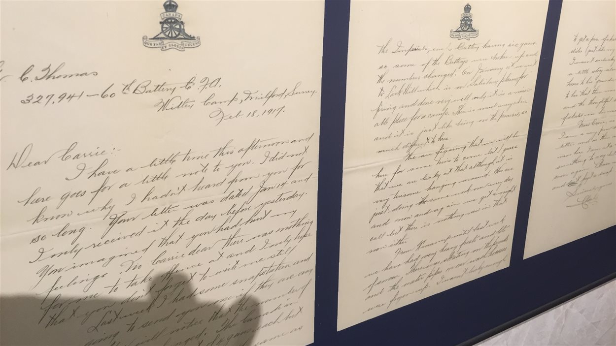 Les lettres de correspondances de George Battershill et Carrie Elliot datant de 1917.