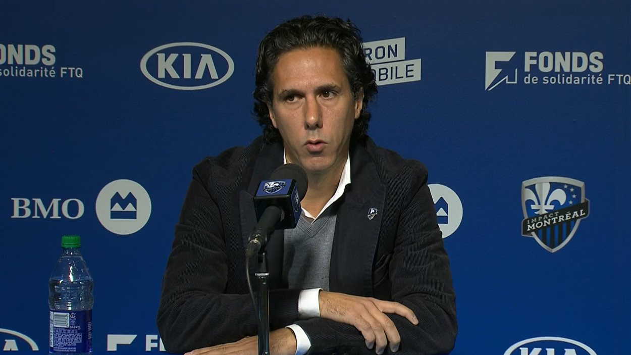 Mauro Biello lors de son point de presse, jeudi matin