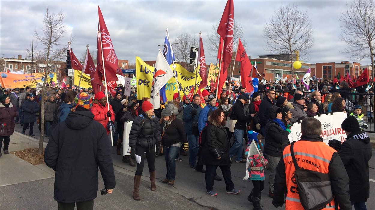 Manifestation à Montréal contre l'austérité, le 28 novembre