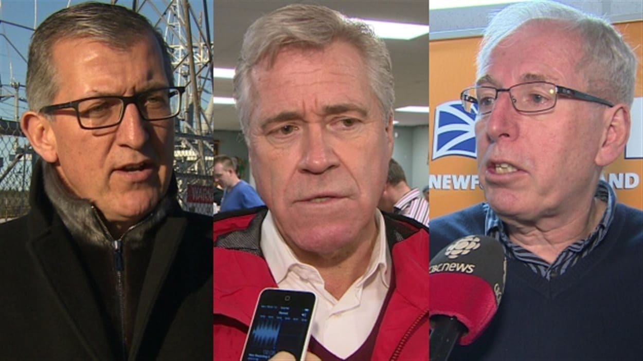 Les trois chefs en lice pour les élections provinciales de Terre-Neuve-et-Labrador sont le conservateur Paul Davis, le libéral Dwight Ball et le néo-démocrate Earle McCurdy