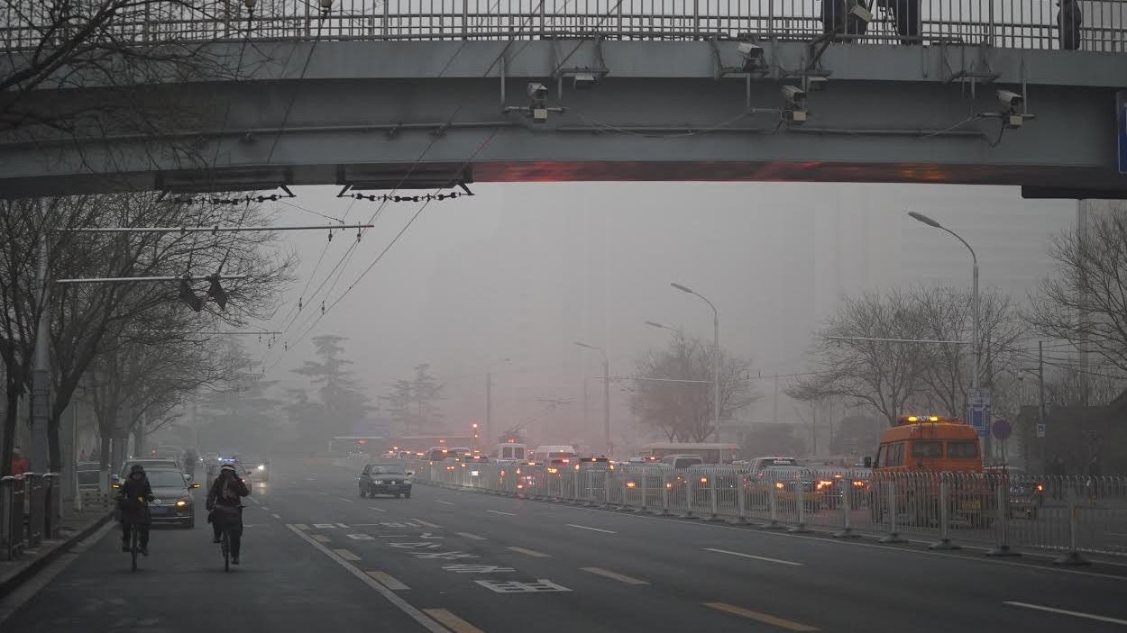 Un nuage de pollution recouvre Pékin.