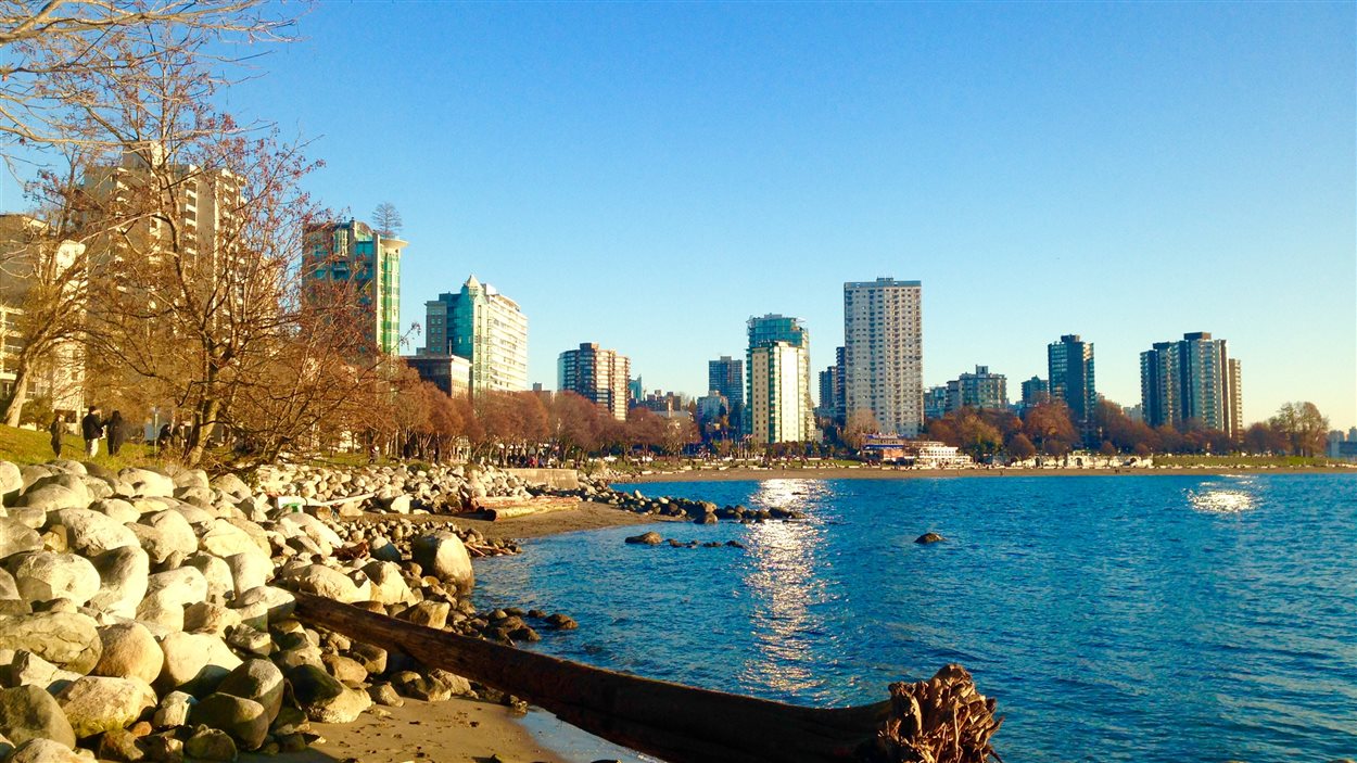 Le SeaWall de Vancouver en hiver.