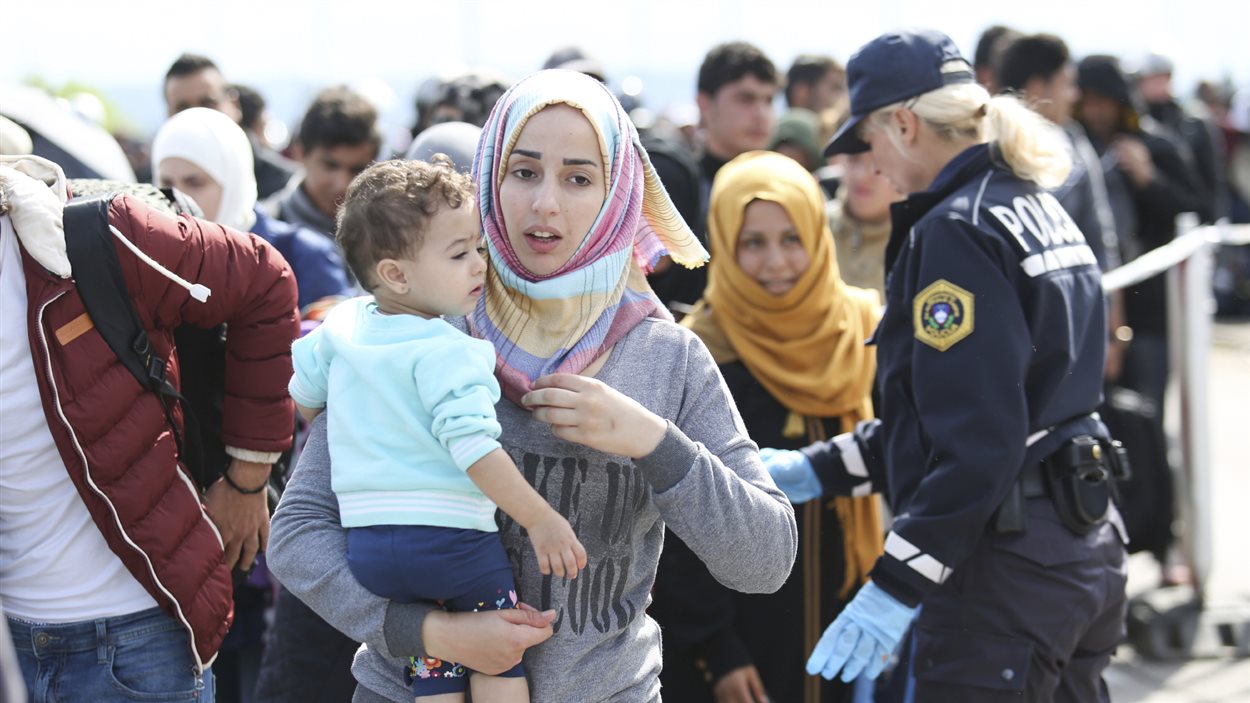 Des réfugiés syriens en Slovénie