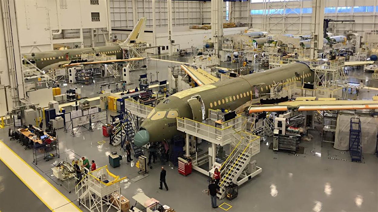 Assemblage de la C Series de Bombardier à Mirabel