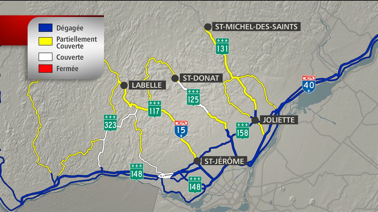 Prudence sur les routes du sud du Québec RadioCanada