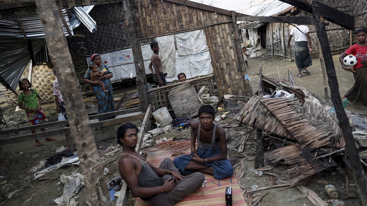 Des Rohingyas dans des abris dans la région de Rakhine, au Myanmar