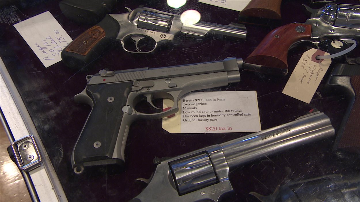 Quelques armes de l'exposition qui s'est tenue dimanche à Regina