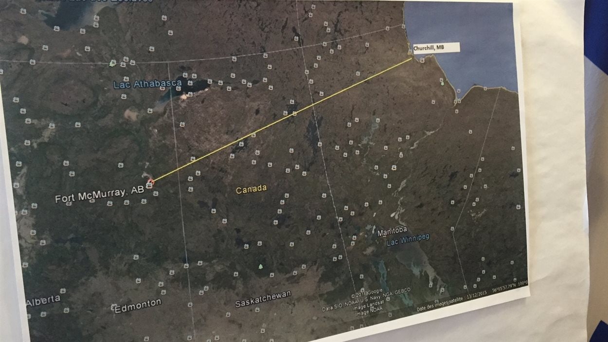 Le tracé proposé à TransCanada par le maire de Sainte-Anne-des-Plaines.
