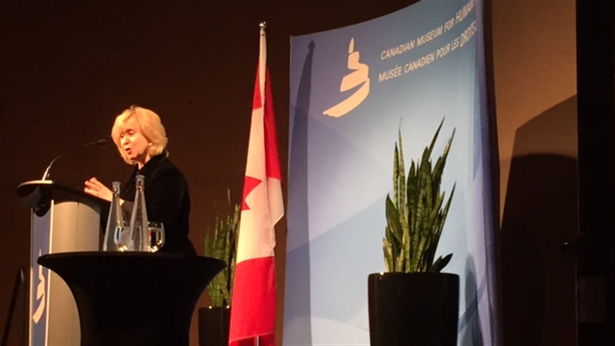 L'ancienne première ministre du Canada, Kim Campbell, à Winnipeg, le 27 janvier 2016