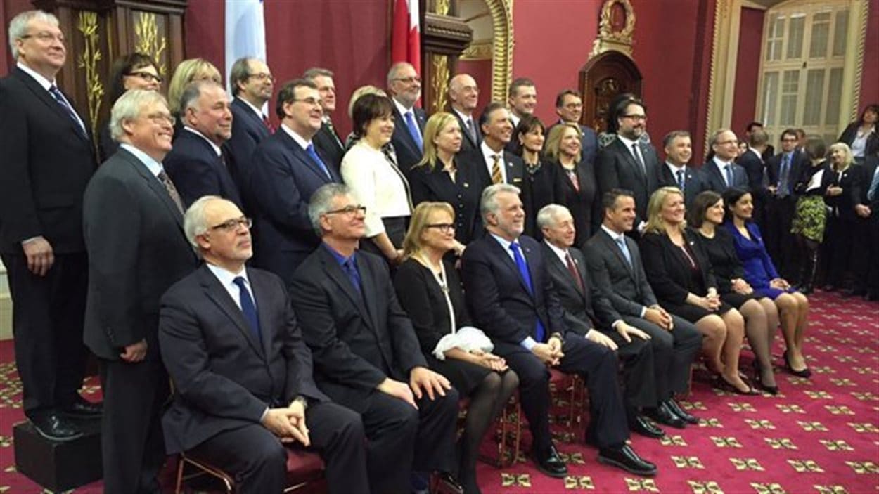 Le nouveau Conseil des ministres du gouvernement libéral de Philippe Couillard.