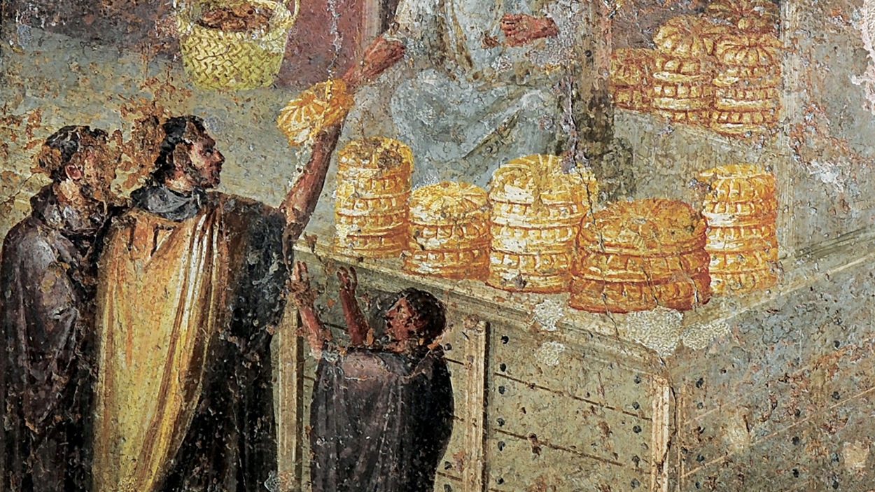 Fresque représentant une distribution de pain