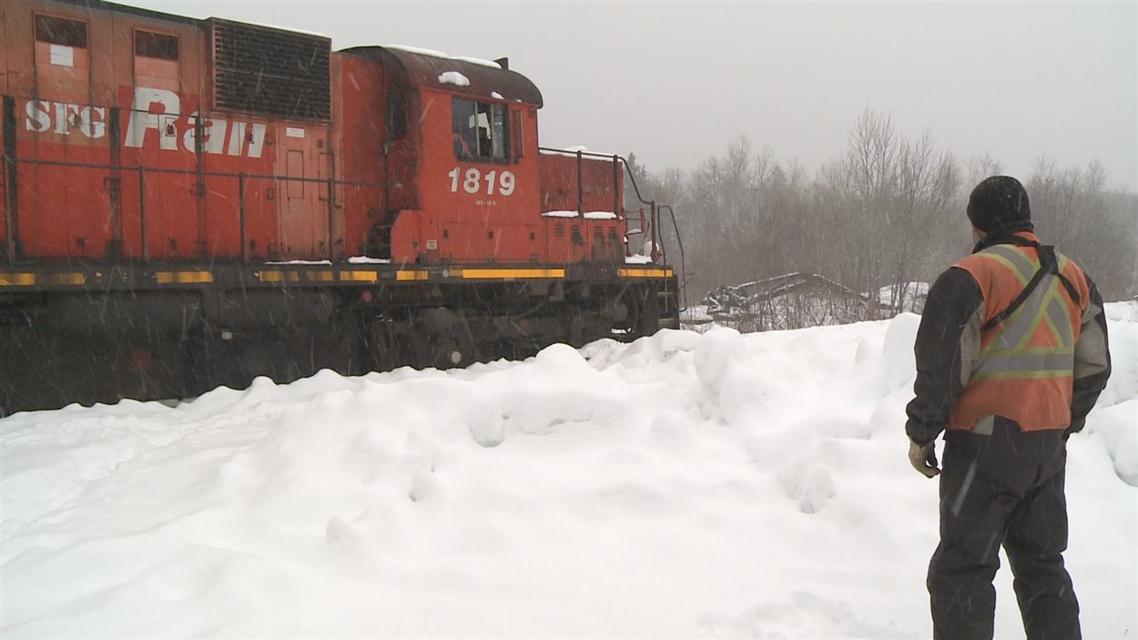 Train dans la neige