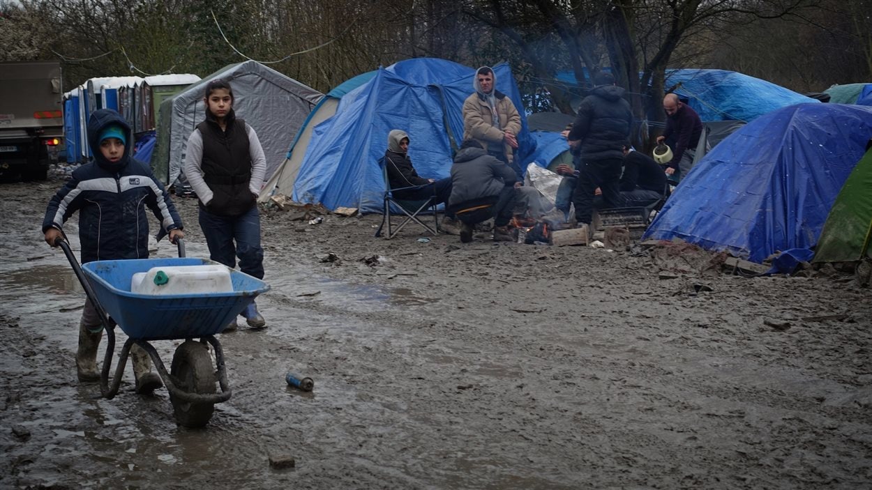 Le camp de réfugiés de Grande-Synthe, dans le nord de la France