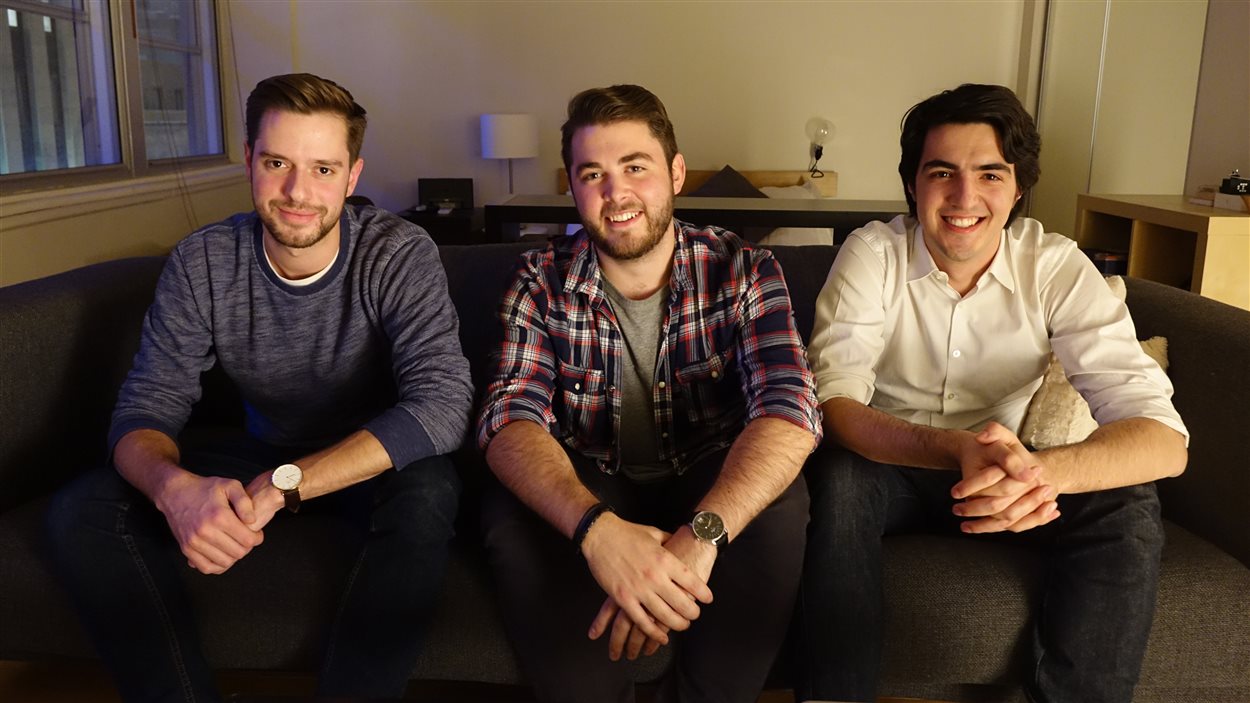 Julien Nepveu-Villeneuve, Jérémie Ste-Marie et Thomas Charest-Girard, de l'Association du jeune Montréal.