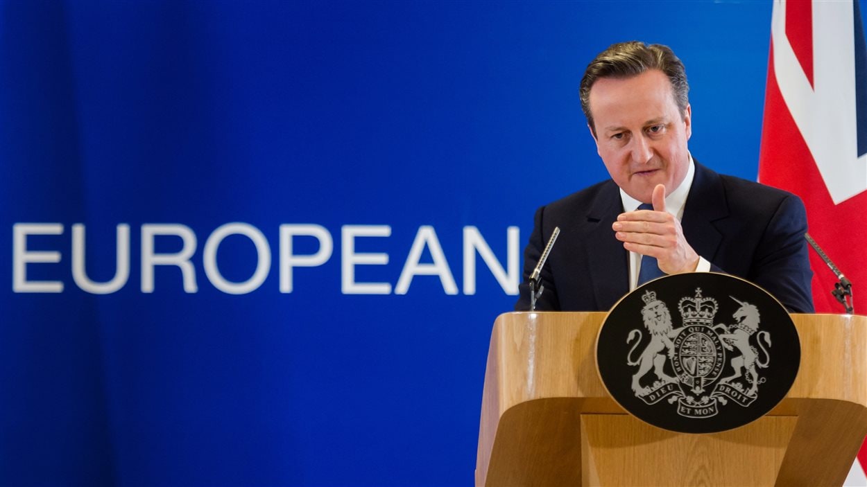 Le premier ministre britannique David Cameron lors d'un point de presse à Bruxelles le 19 février 2016