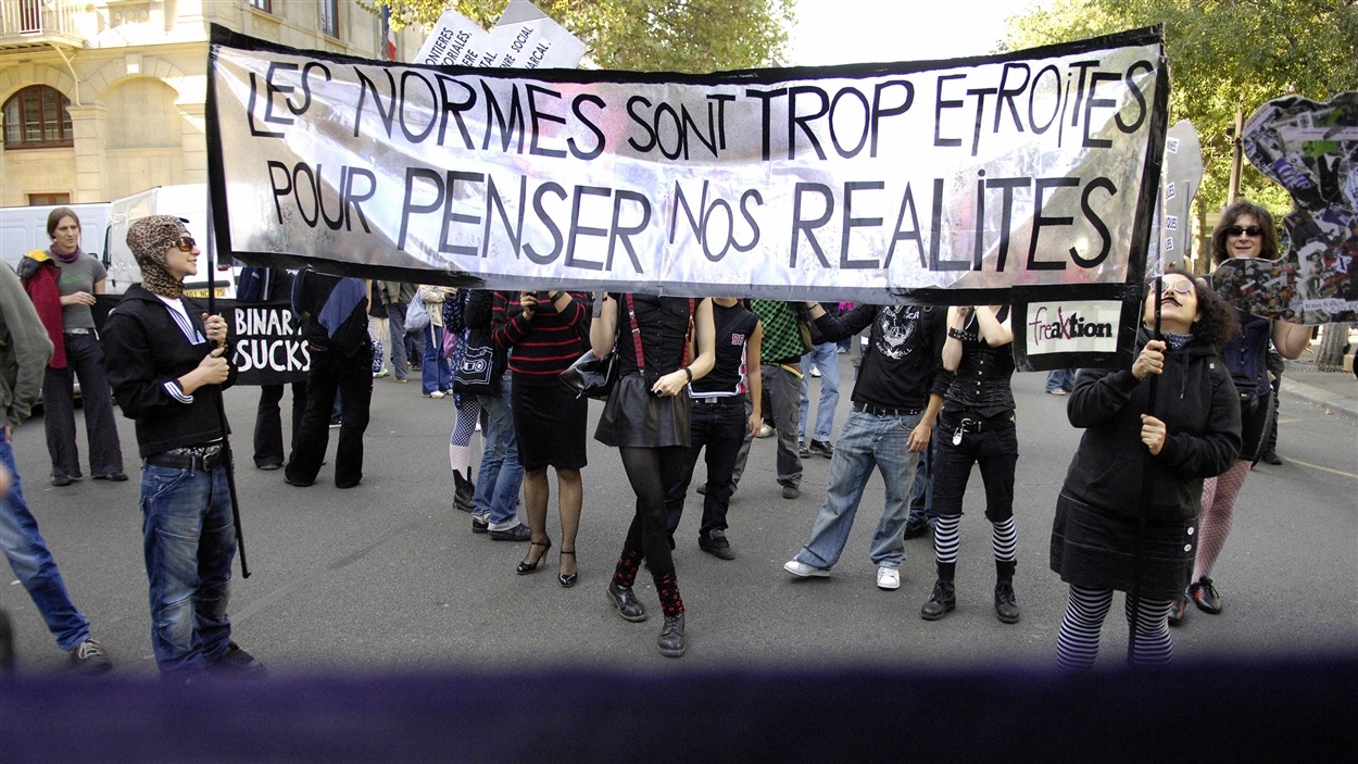 Manifestation de personnes transgenres et transsexuelles, à Paris, en 2007.