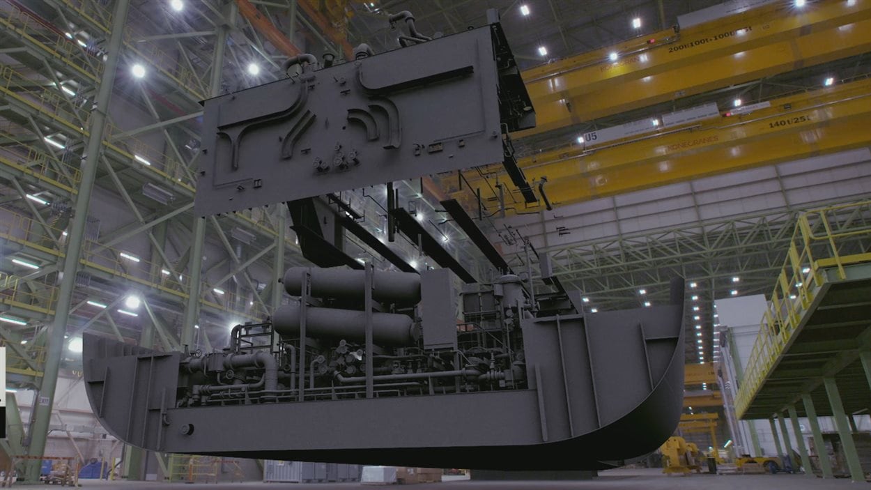 Un navire en construction au chantier naval Irving, à Halifax