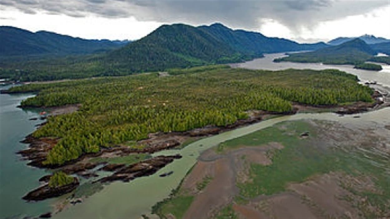 L'île Lelu à l'embouchure de la rivière Skeena en Colombie-Britannique