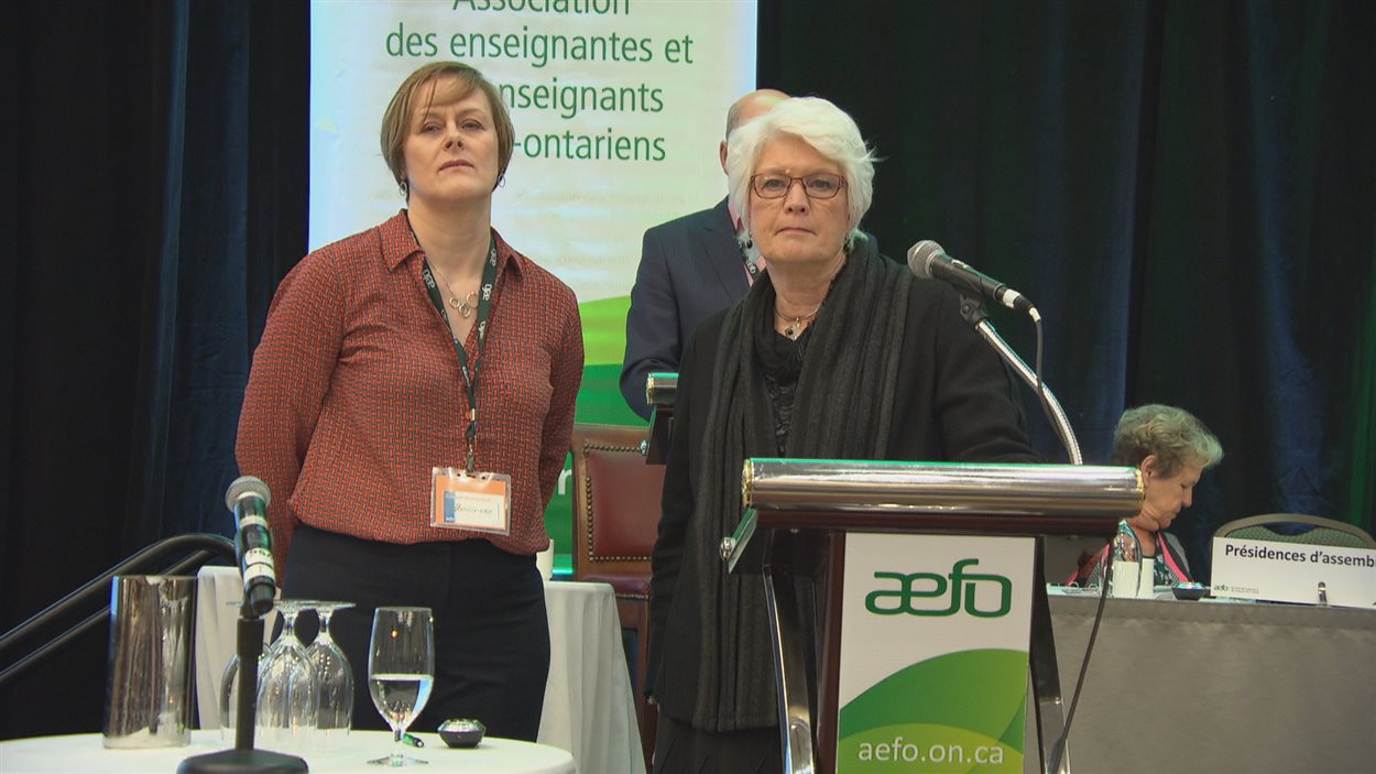 La ministre de l'Éducation de l'Ontario, Liz Sandals, lors de son passage au congrès de l'AEFO, à Ottawa.