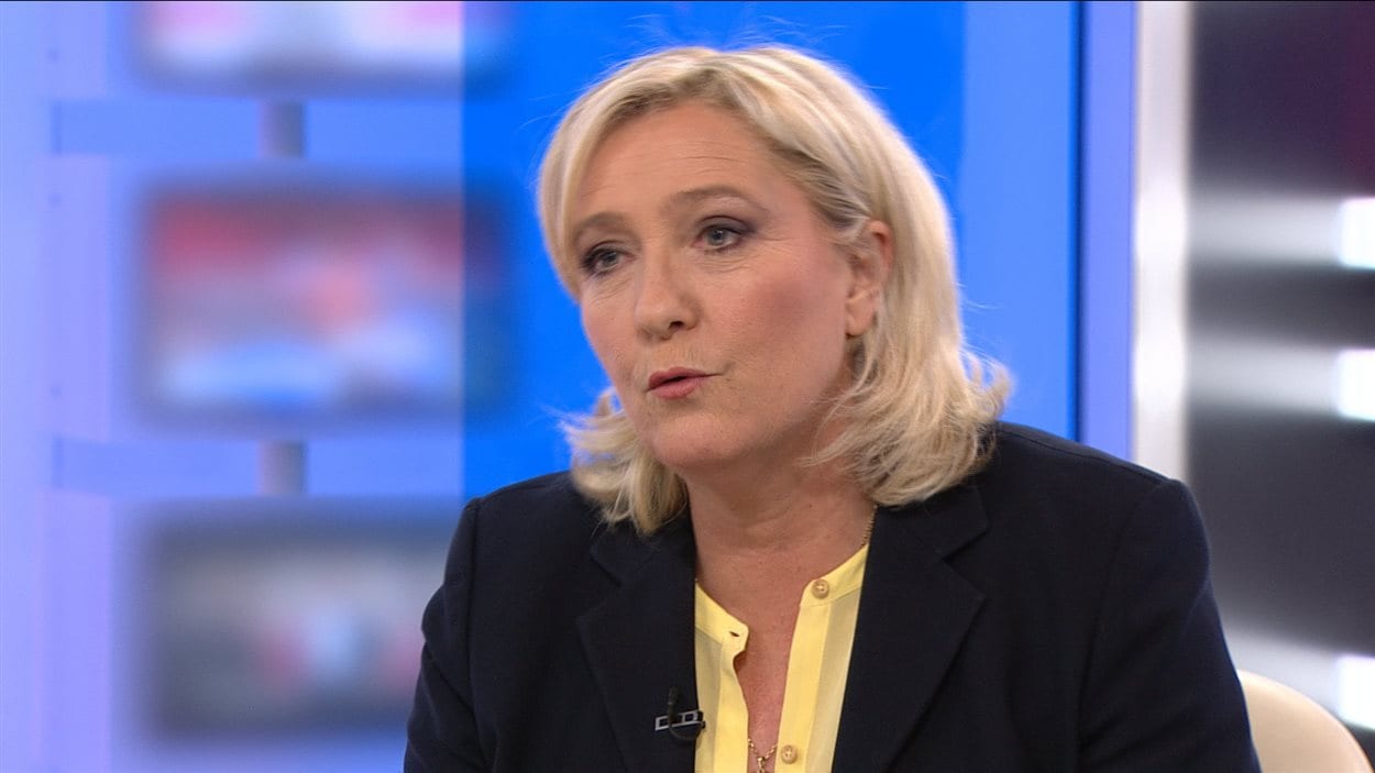 Marine Le Pen, en entrevue avec Anne-Marie Dussault, à l'émission 24/60.