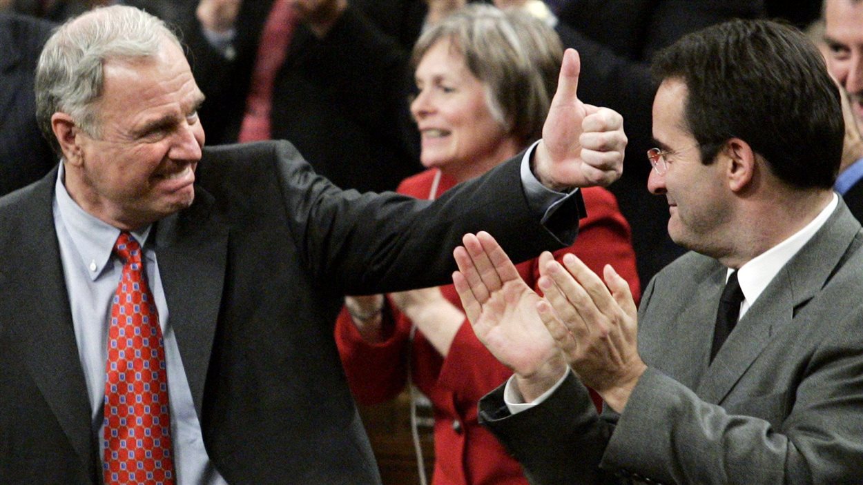 Paul Martin et Jean Lapierre le 28 novembre 2005 à la Chambre des communes