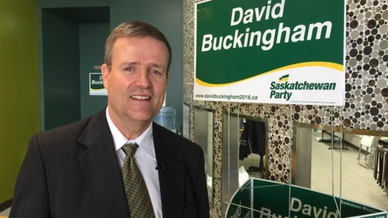 David Buckingham a battu le chef du Nouveau Parti démocratique, Cam Broten, dans la circonscription de Ssskatoon Westivew lors des élections provinciales du 4 avril.