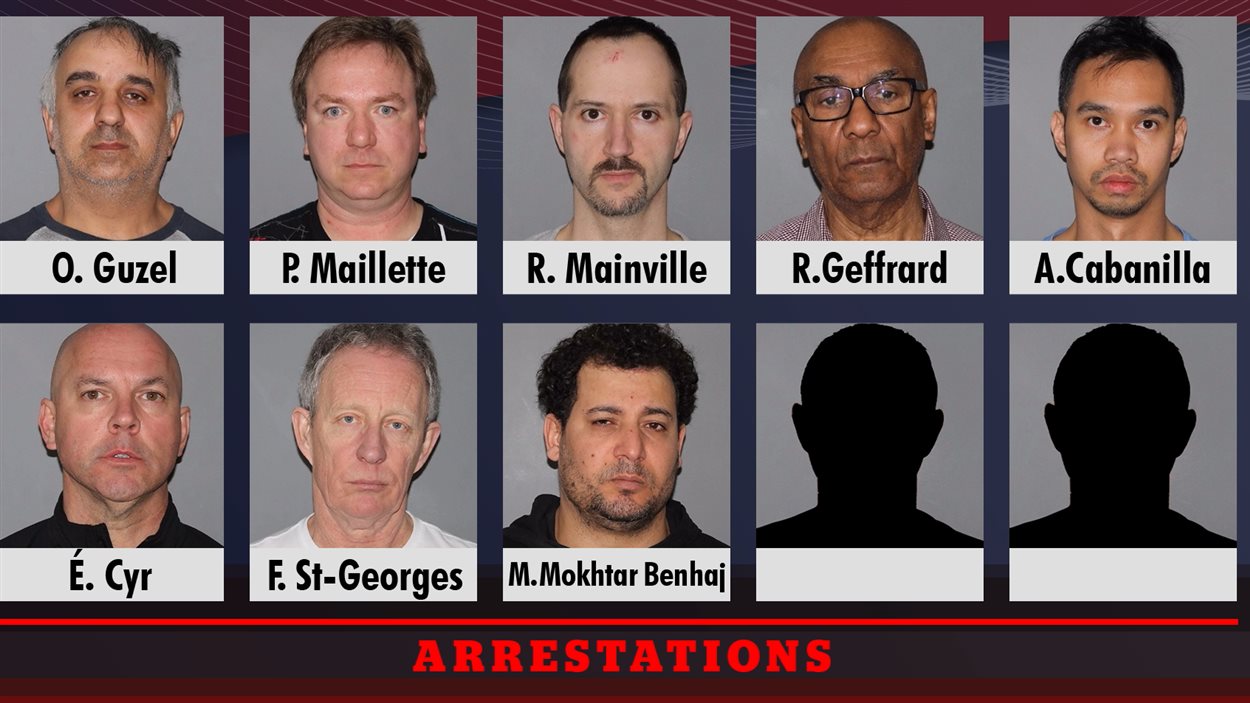 Huit hommes soupçonnés d'avoir tenté d'obtenir des services sexuels de mineures ont comparu devant la justice à Laval.
