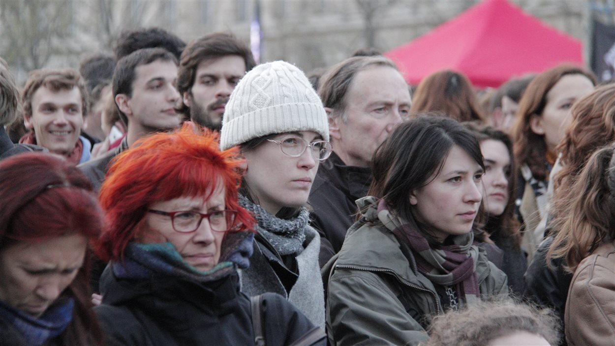 Mouvement Nuit debout à Paris.