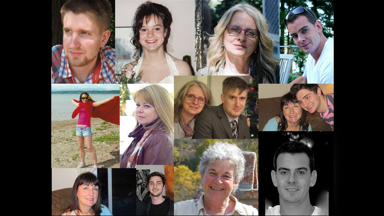 Portraits de plusieurs mères de familles de l'association canadienne mumsDU avec leur enfant décédé par surdose.