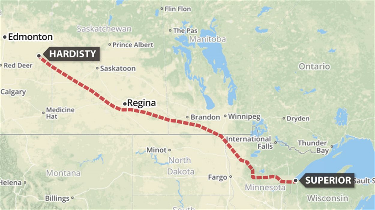 Tracé de la canalisation 3 d'Enbridge