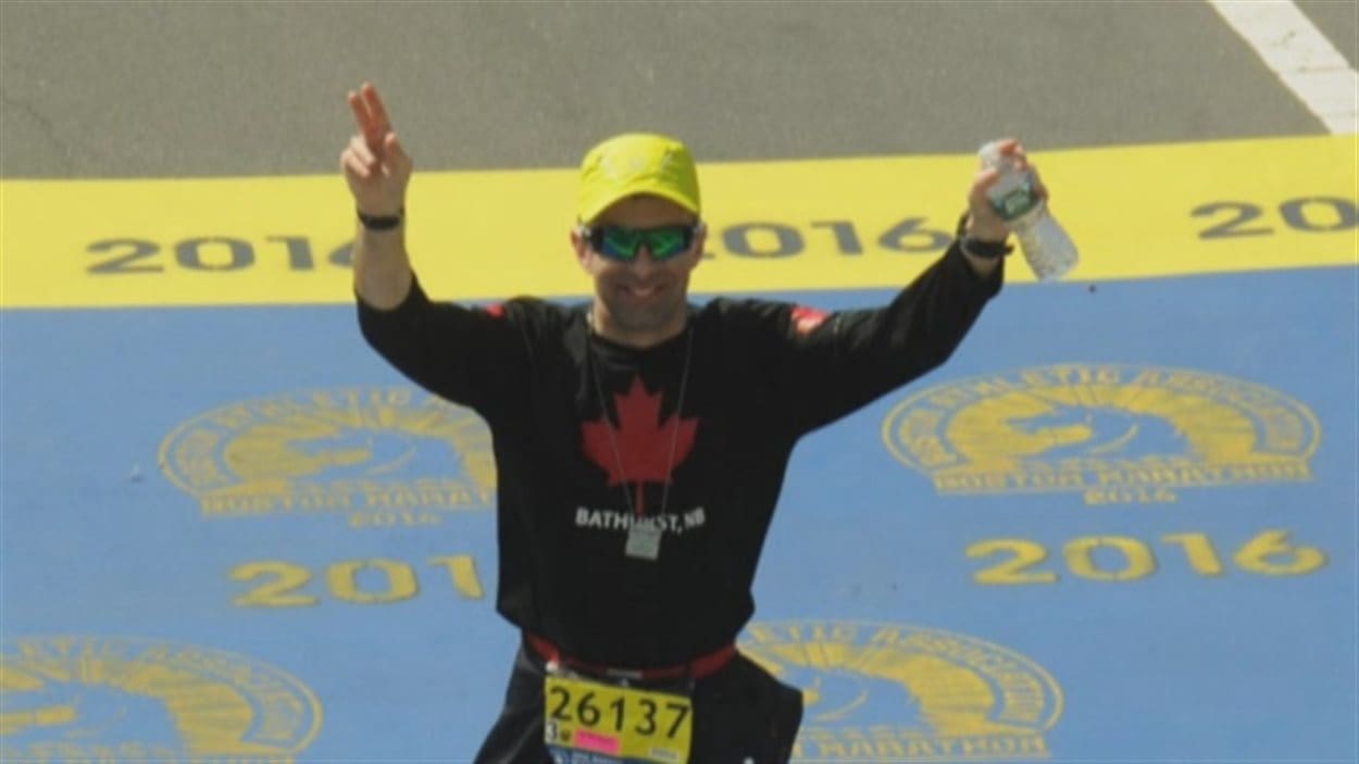Allan Lagace souffre de paralysie cérébrale, ce qui ne l'a pas empêché de courir le marathon de Boston