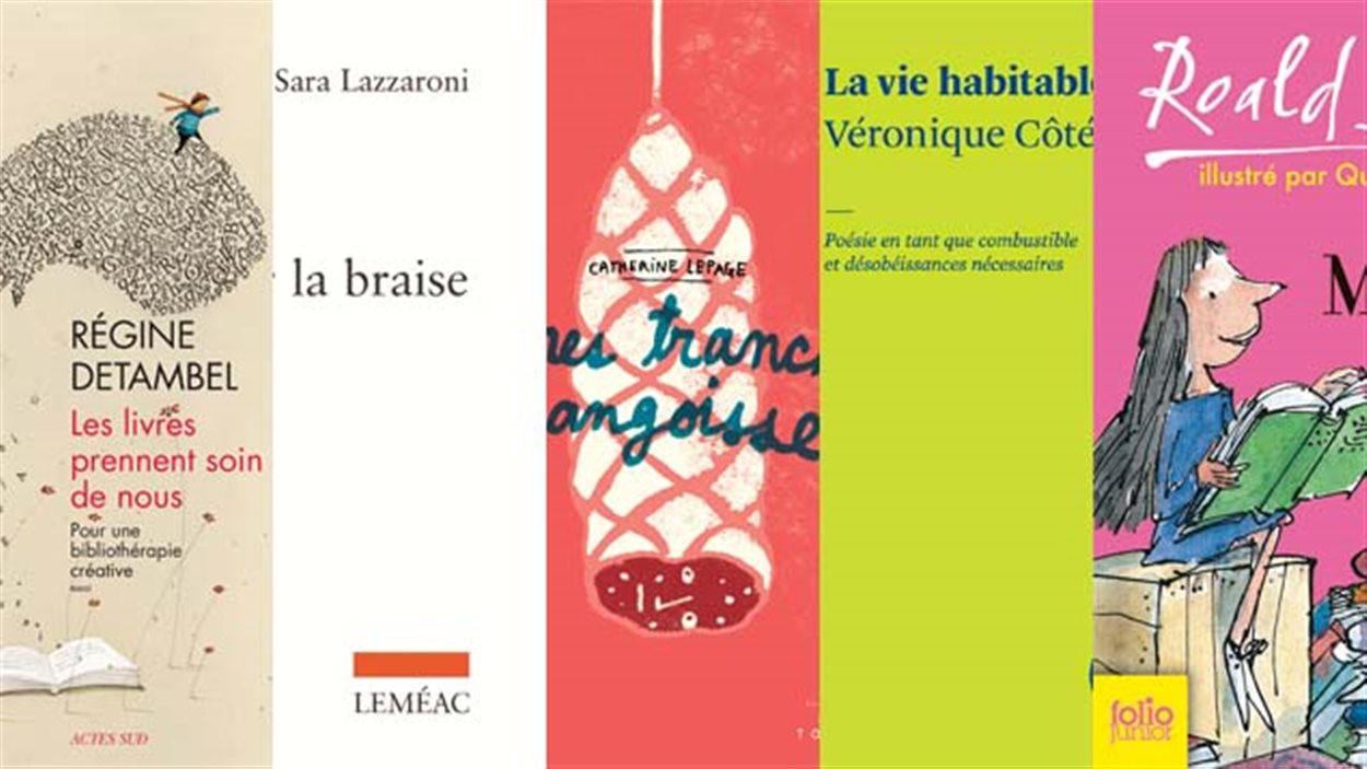 Détail des couvertures des livres recommandés par Le fil rouge.