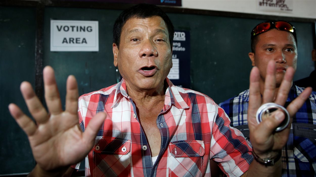 Le prochain président présumé des Philippines, Rodrigo Duterte