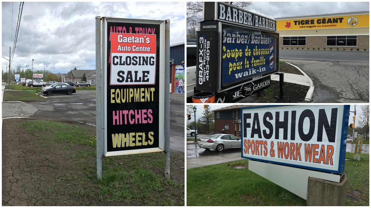 Des affiches unilingues en anglais dans l'Est ontarien