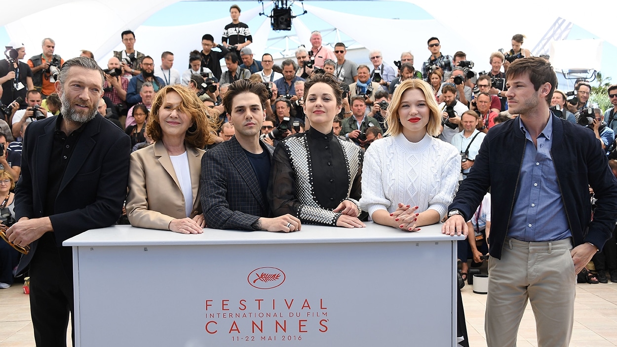 Vincent Cassel, Nathalie Baye, Xavier Dolan, Marion Cotillard, Léa Seydoux et Gaspard Ulliel