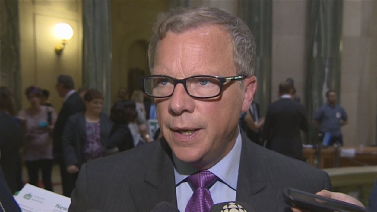 Le premier ministre de la Saskatchewan Brad Wall après le dépôt du budget mercredi.