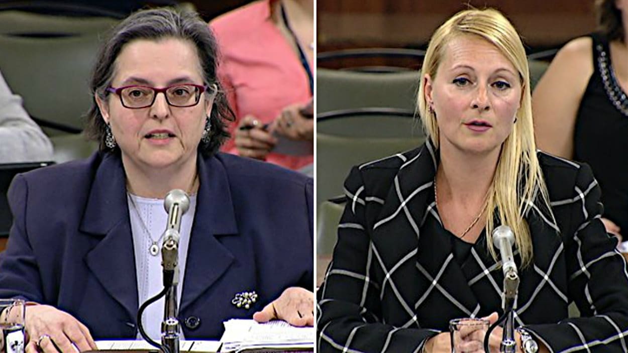 Louise Boily et Annie Trudel devant la Commission de l'administration publique